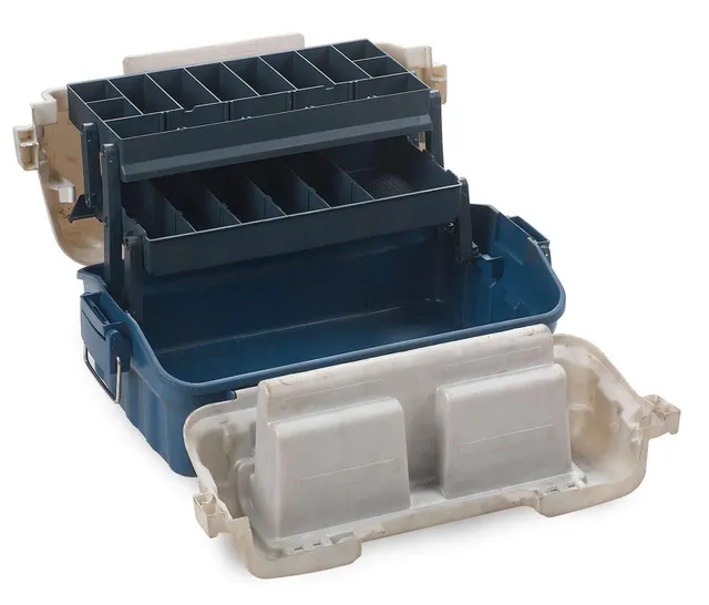 Linea Effe Box Scatola Pesca 2 Vassoi 39x25x16 cm Blu