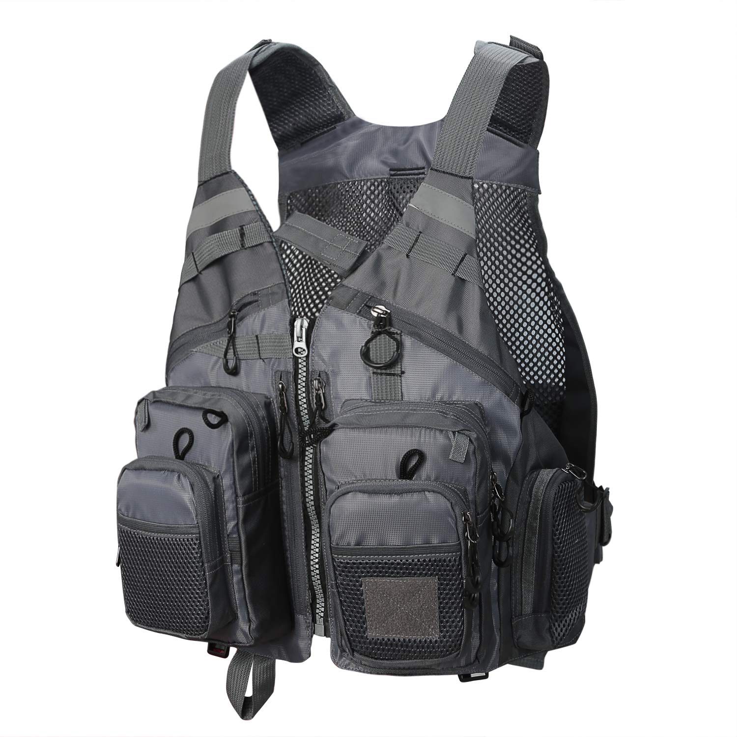 PELLOR Fishing Gilet Pesca Uomo Verde Multi Tasca