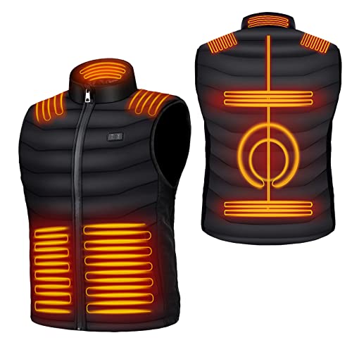 PELLOR Hunting Gilet Riscaldato USB XXL Nero Uomo Donna