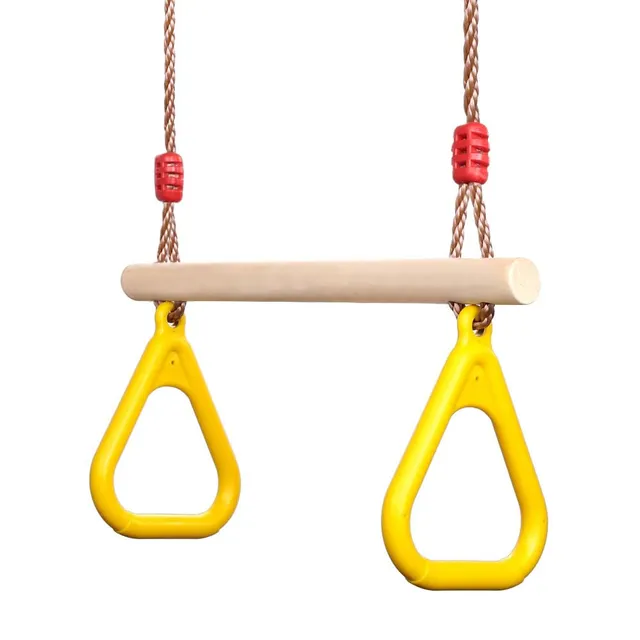 PELLOR Trapezio Legno Giallo Anelli Ginnastica 160 kg