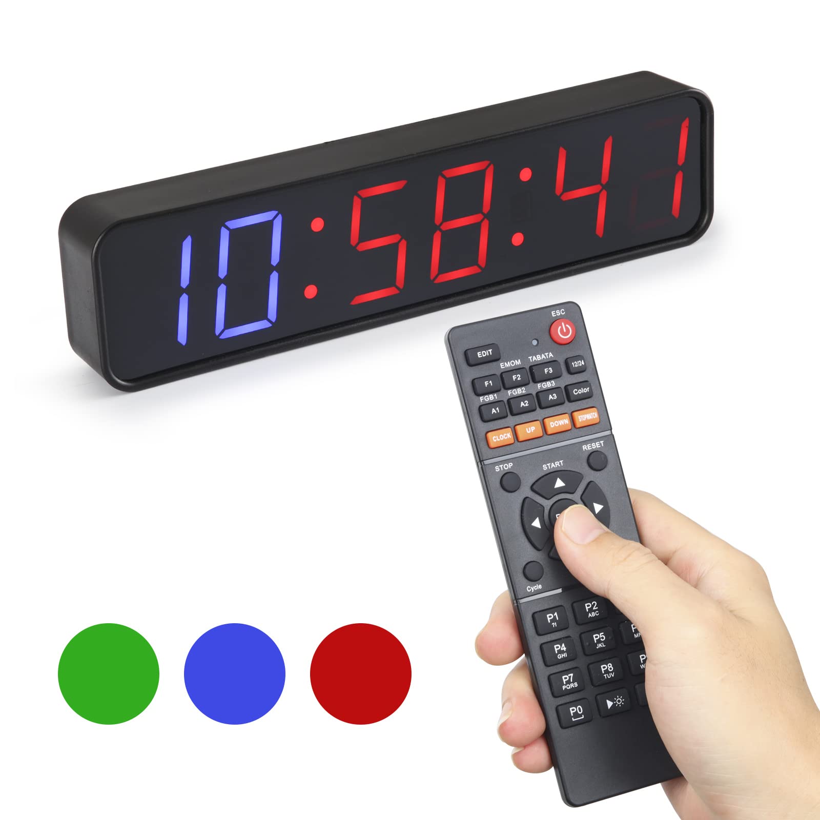 PELLOR Exercise Fitness Timer Palestra LED 1,5" Magnetico con Telecomando
