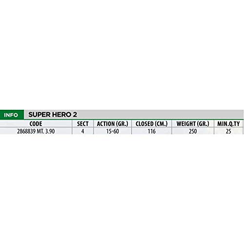 Linea Effe Super Hero 2 Canna Inglese 3,90 m 15-60 g