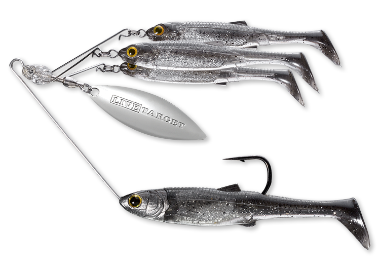 Livetarget BaitBall Spinner Rig spinnerbait Small 1/4 oz 850 Smoke