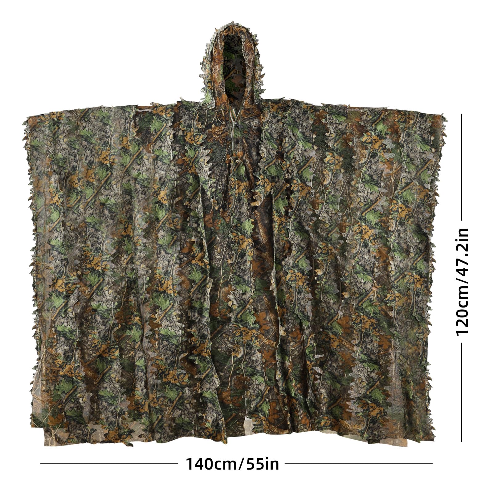 Pellor Hunting Ghillie Suit Tuta Mimetica 3D Foglie