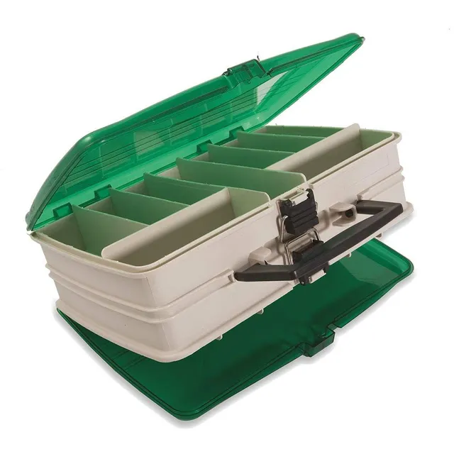 Lineaeffe Scatola Pesca 32x21x11 cm verde 2 coperchi scomparti