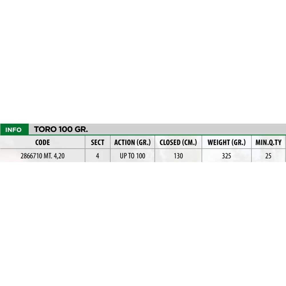 Linea Effe Toro 4.20 m Canna Inglese 100 g Mare Lago Fiume