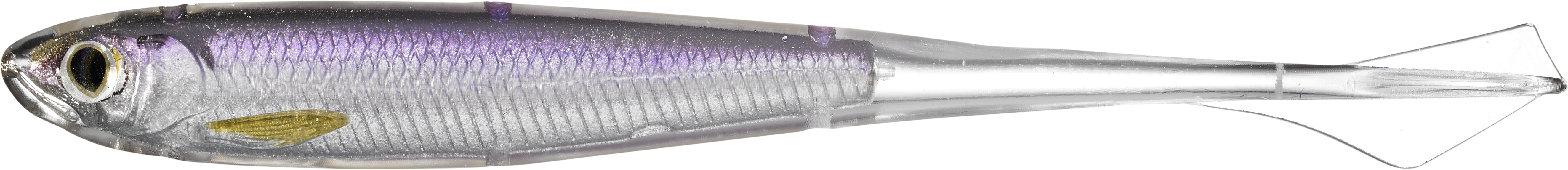Livetarget Ghost Tail Minnow gomma 3 3/4" 134 Silver Pearl x4