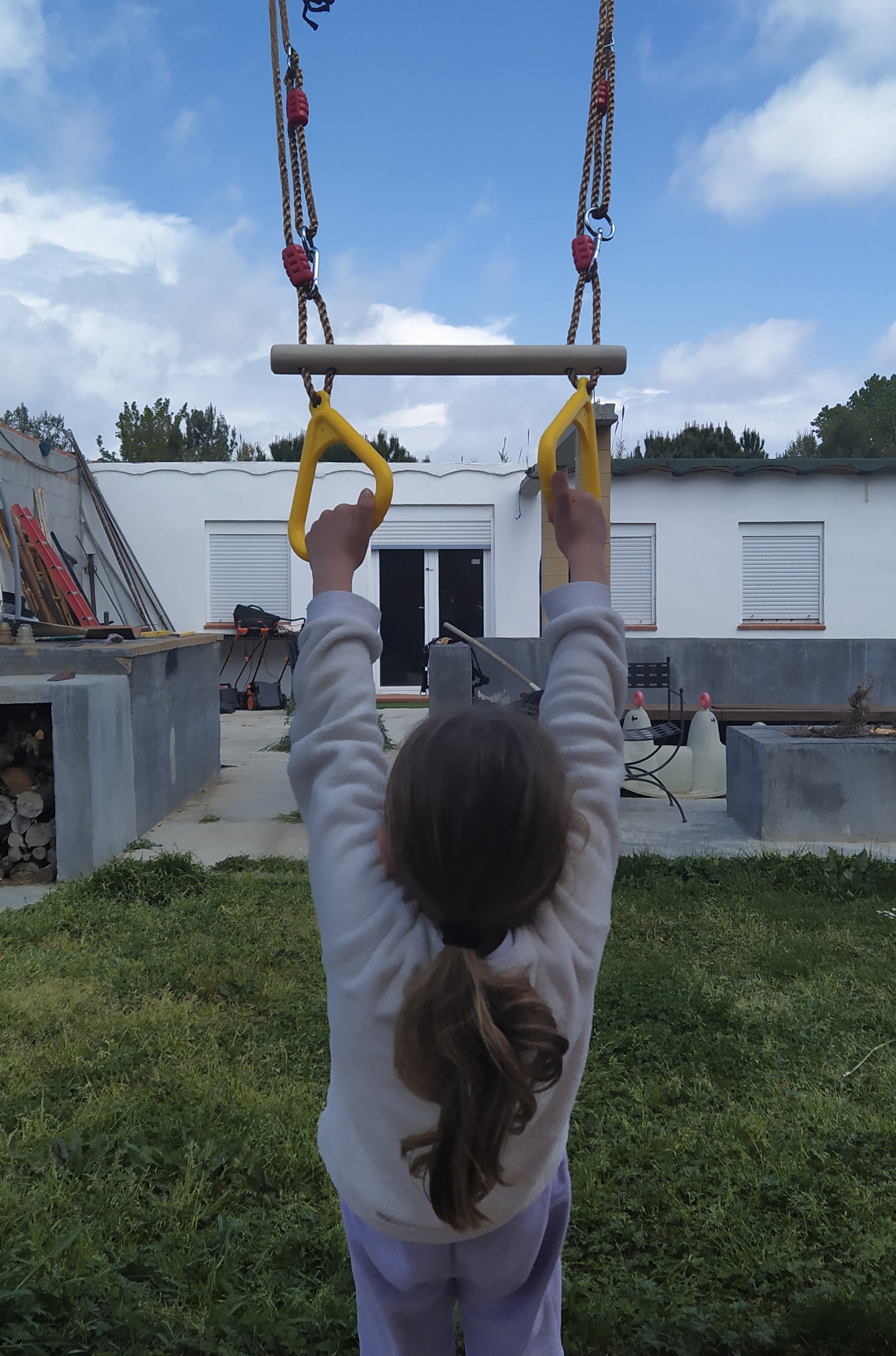 PELLOR Trapezio Legno Rosso Anelli Ginnastica 160 kg
