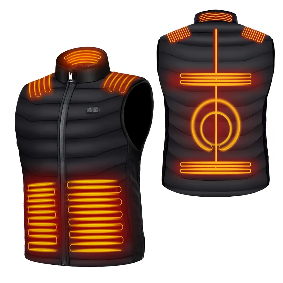PELLOR Hunting Gilet Riscaldato USB XXL Nero Uomo Donna