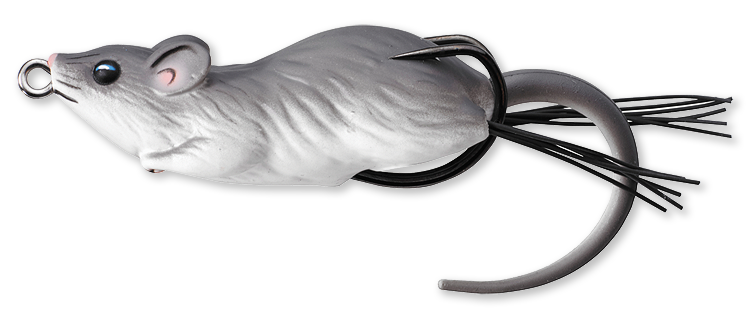 Livetarget Hollow Body esca topwater Mouse 5,7 cm Black White