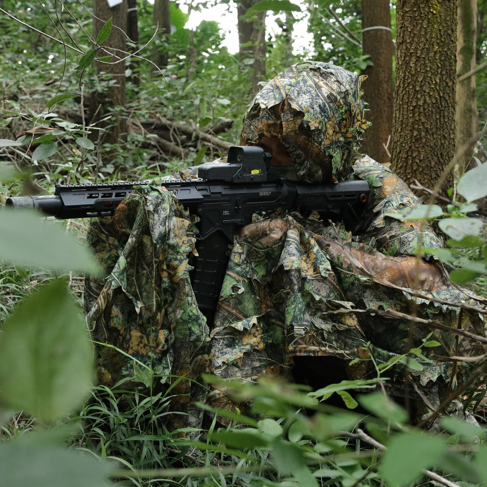 Pellor Hunting Ghillie Suit Tuta Mimetica 3D Foglie