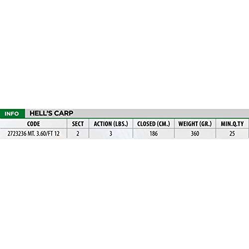 Lineaeffe Hells Carp 3.60 m canna carpfishing 3 lbs carbonio