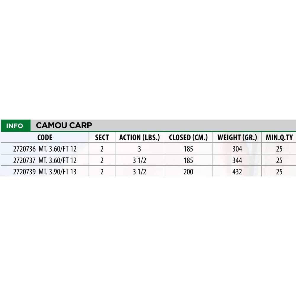 Linea Effe Camou Carp Canna Carpfishing 3,60 m 3 lbs