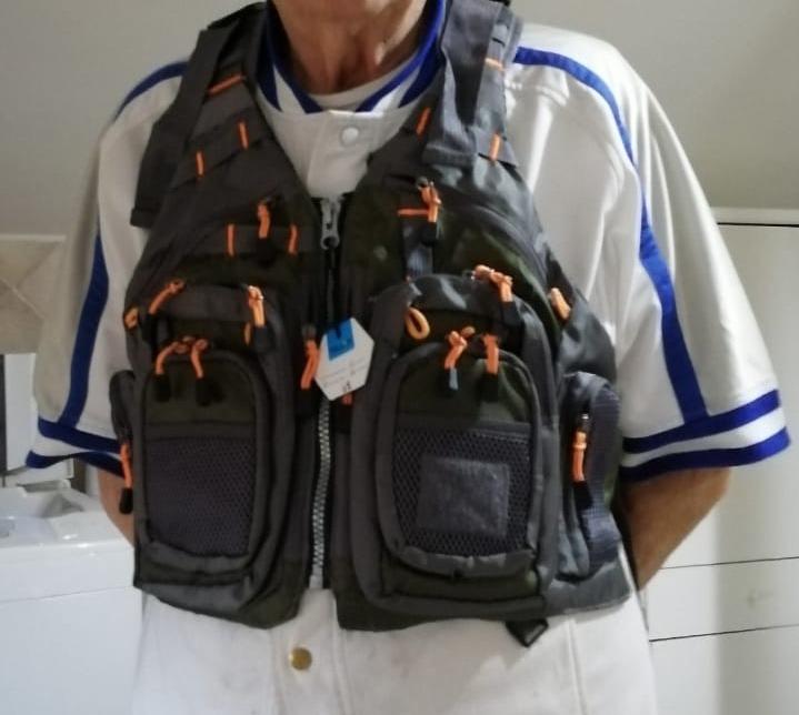 PELLOR Fishing Gilet Pesca Uomo Verde Multi Tasca