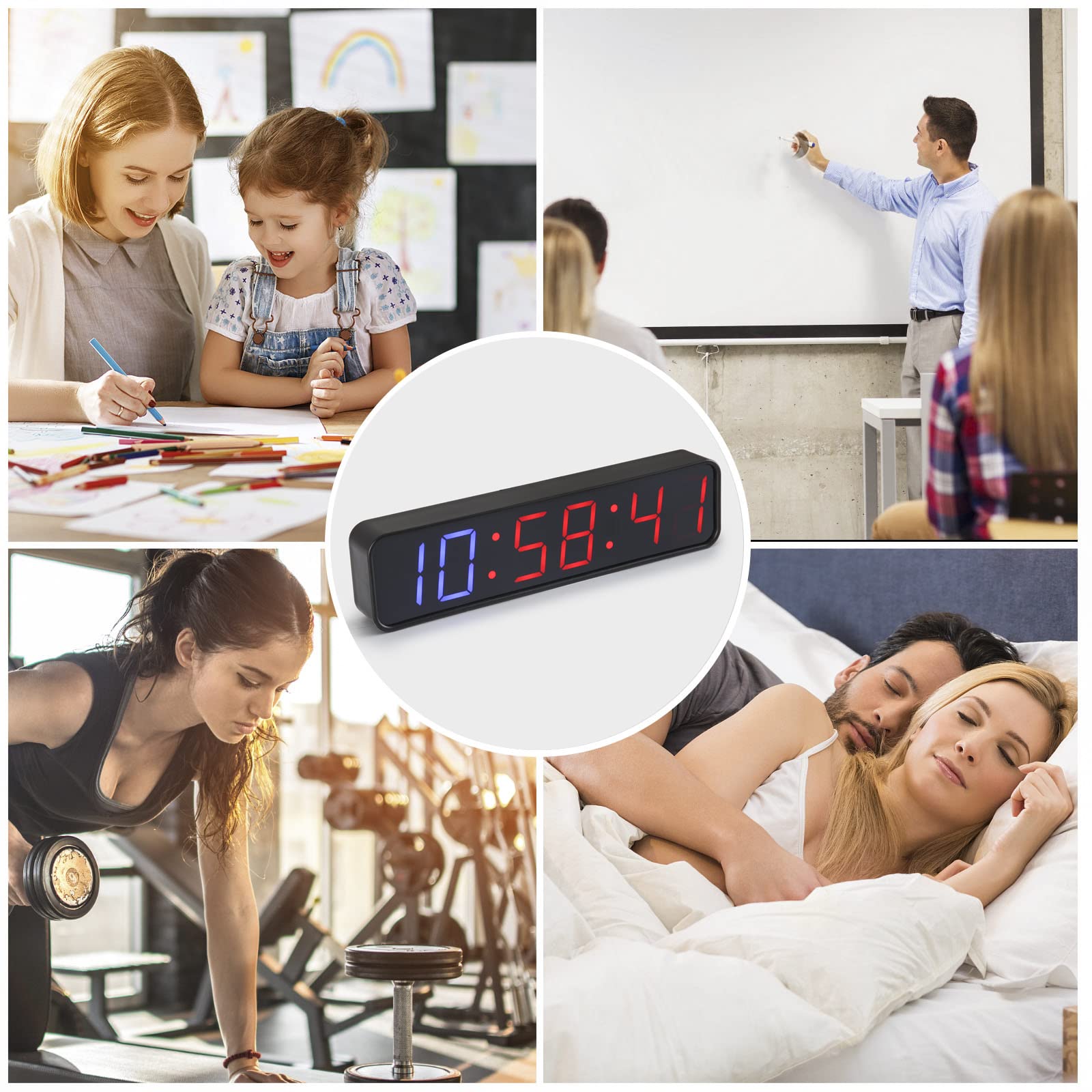 PELLOR Exercise Fitness Timer Palestra LED 1,5" Magnetico con Telecomando