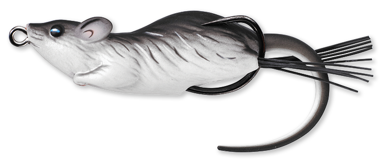 Livetarget Hollow Body esca topwater Mouse 5,7 cm Black White