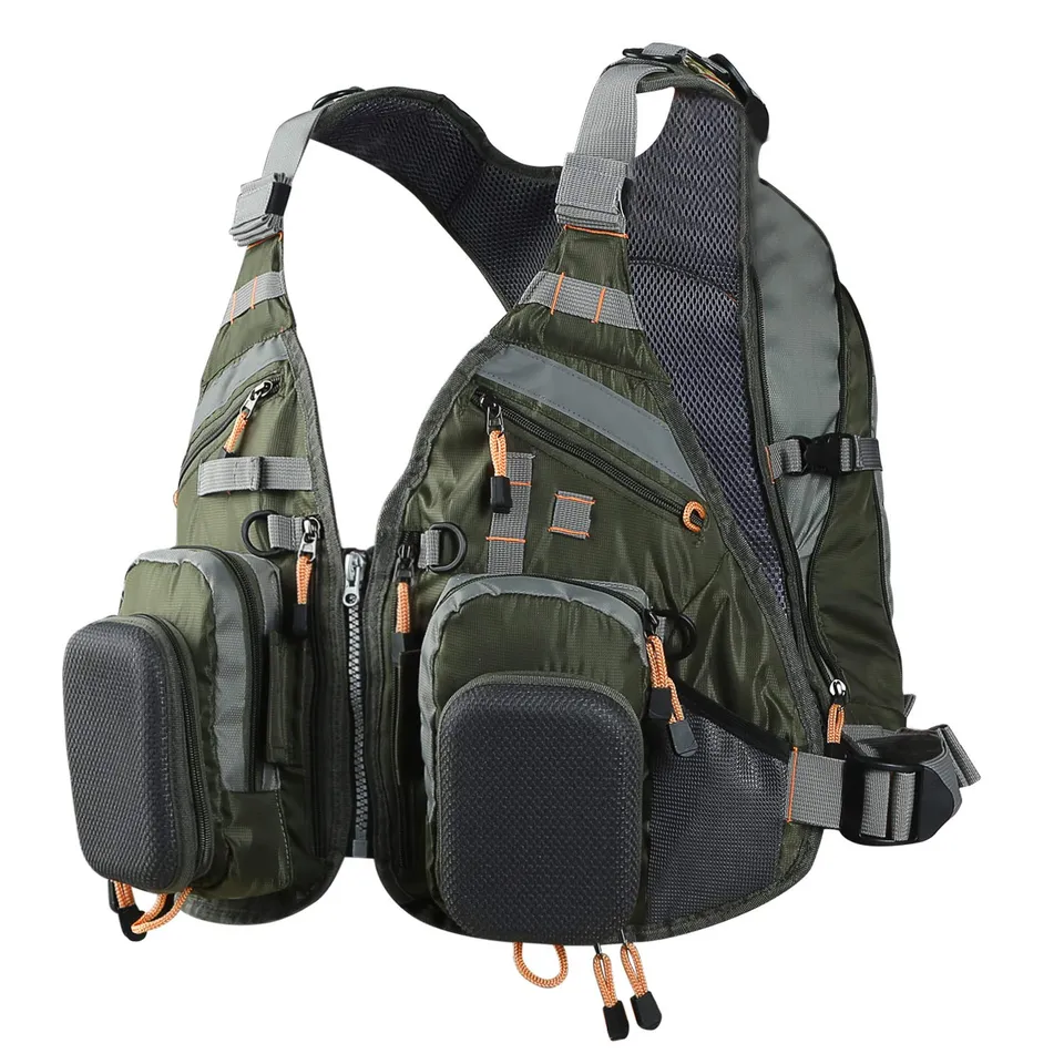 PELLOR Fishing Gilet da Pesca Uomo Multi-Tasca Traspirante