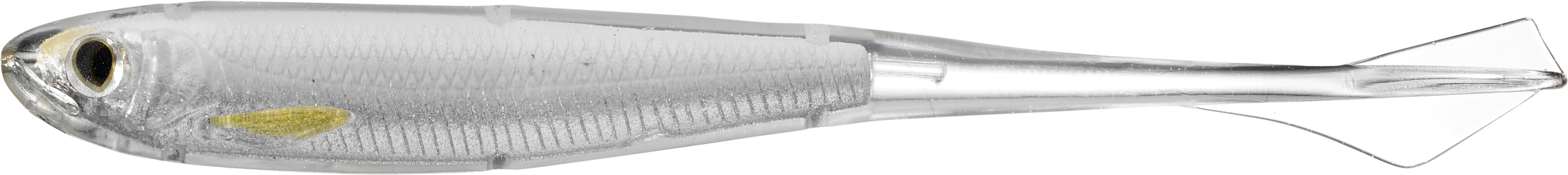Livetarget Ghost Tail Minnow gomma 3 3/4" 134 Silver Pearl x4