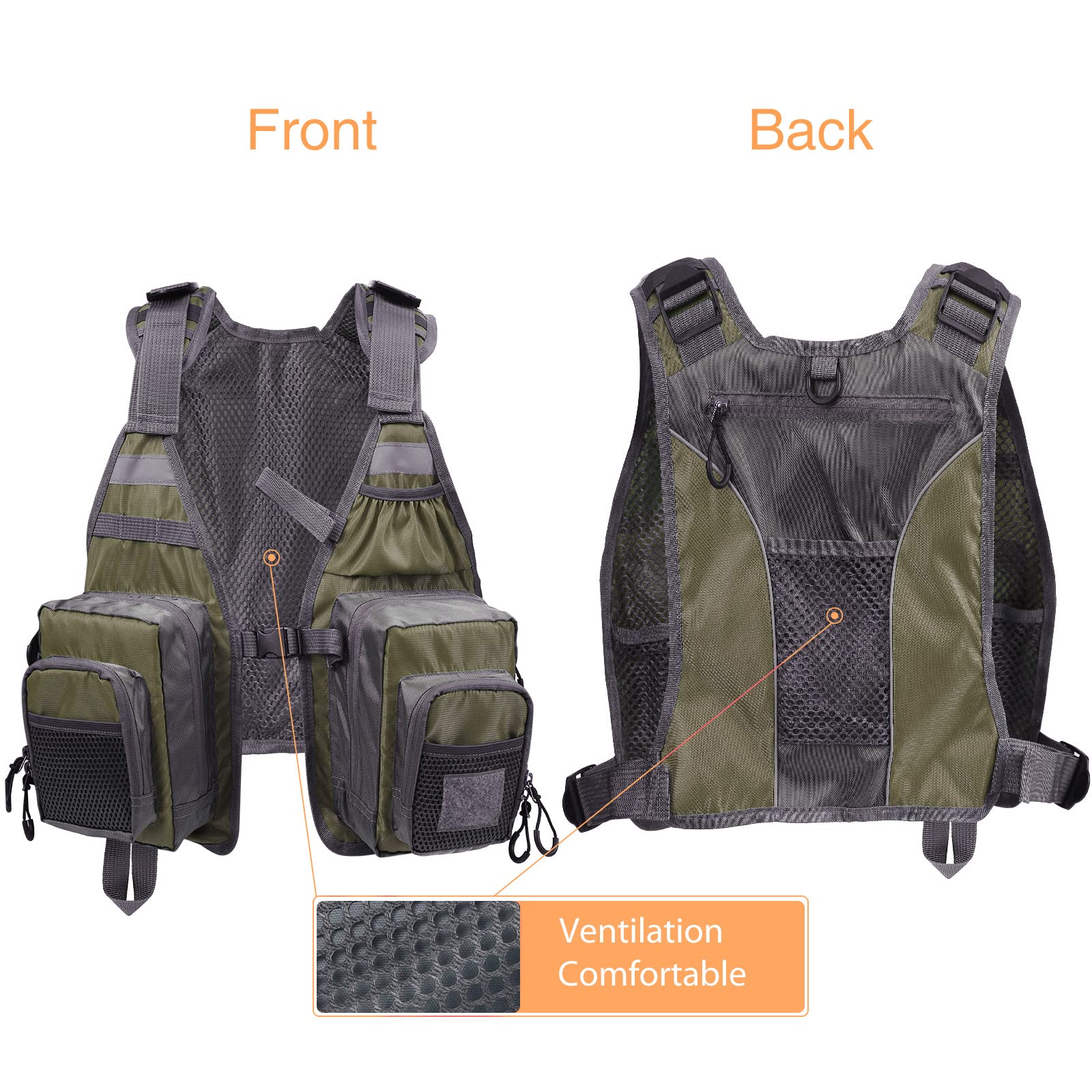 PELLOR Fishing Gilet da Pesca Unisex Leggero Multi Tasche