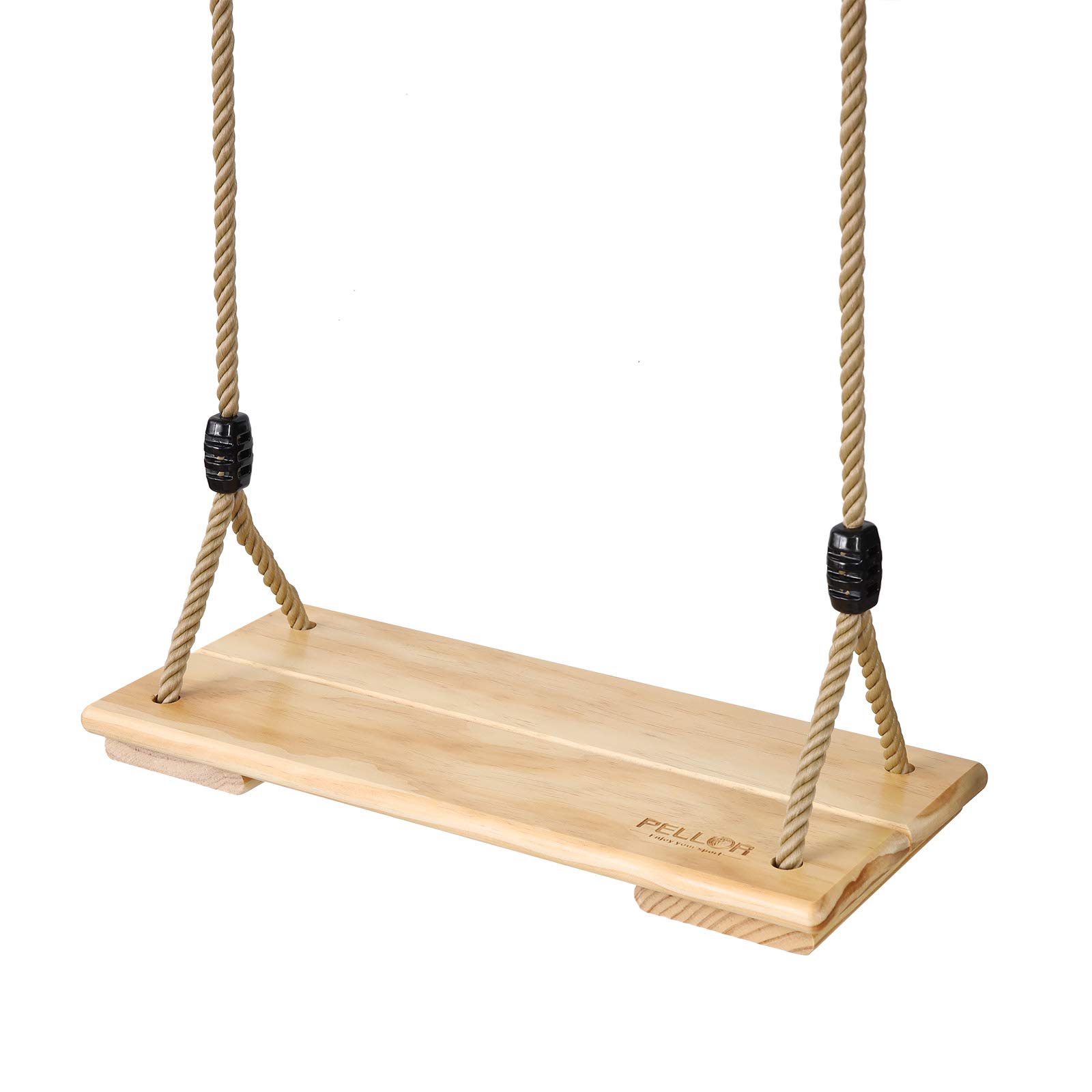 PELLOR Altalena Legno Beige Corda Regolabile 45 cm