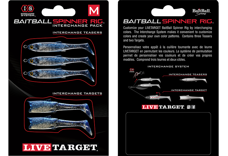 Livetarget BaitBall Spinner Rig Interchange Pack Small 850 Smoke