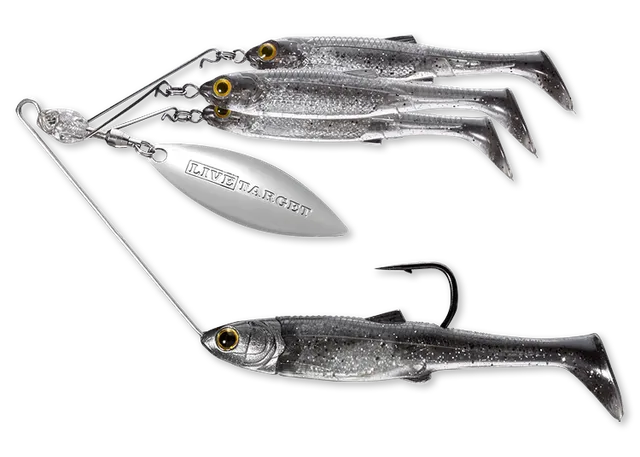 Livetarget BaitBall Spinner Rig spinnerbait Small 1/4 oz 850 Smoke