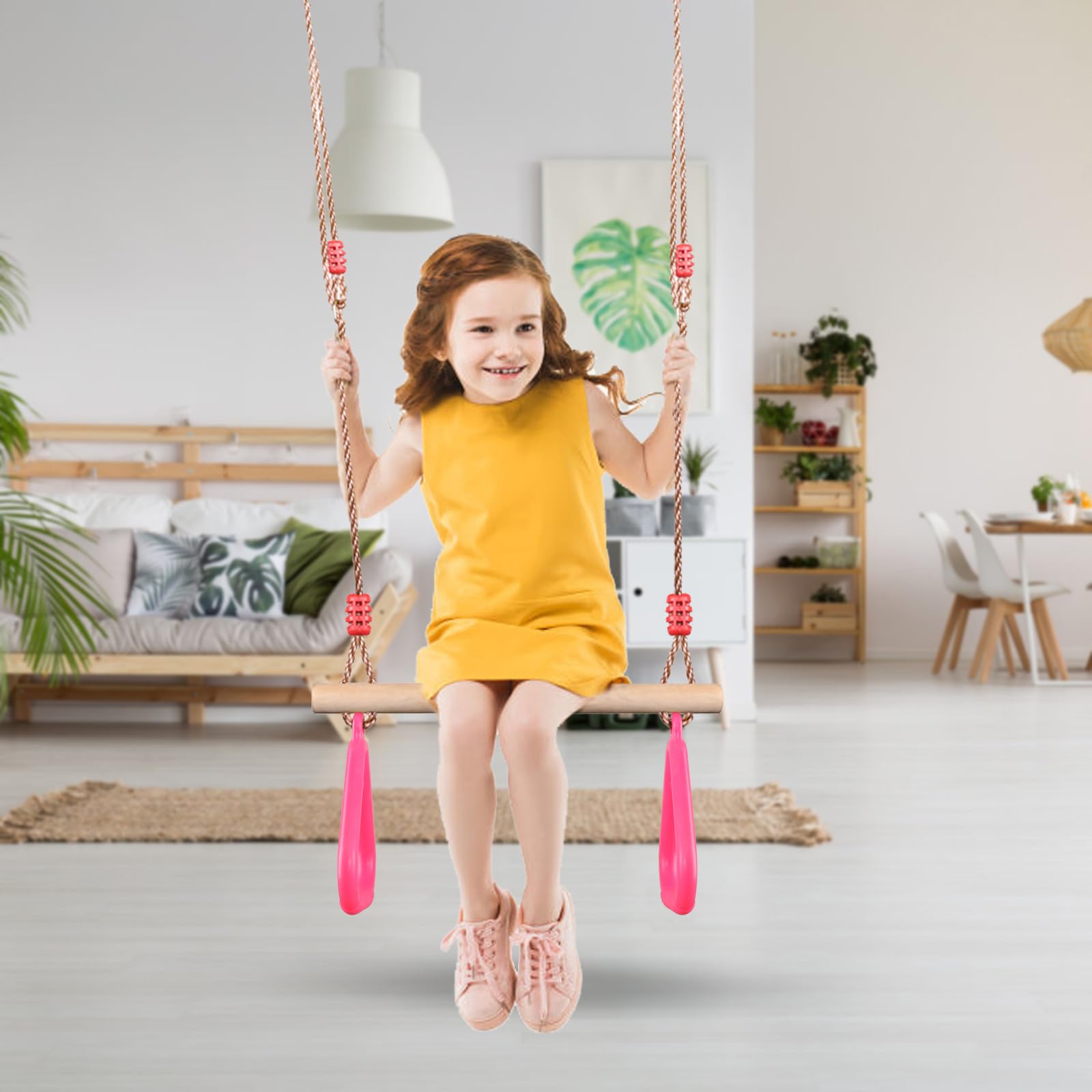 PELLOR Altalena Trapezio Altalena Bambini Rosa 160 kg