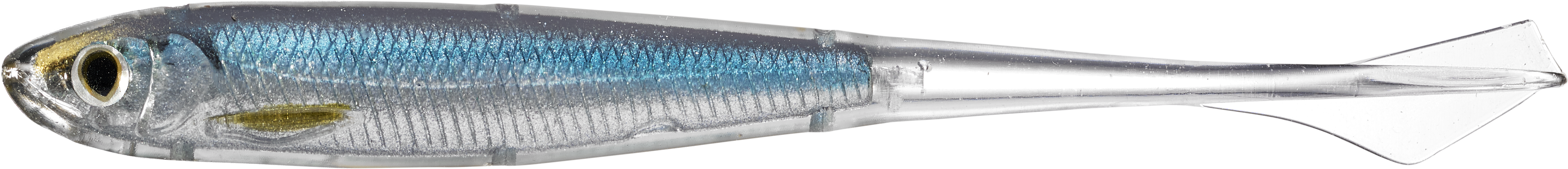 Livetarget Ghost Tail Minnow gomma 3 3/4" 134 Silver Pearl x4