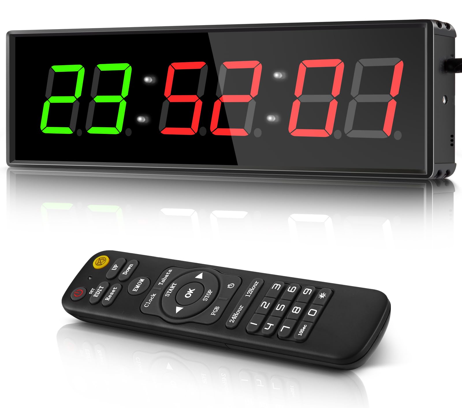 PELLOR Timer Palestra LED 27x8,5 cm Blu Rosso con Telecomando