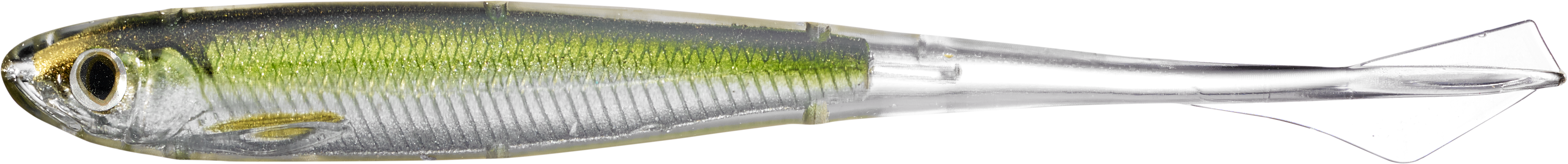 Livetarget Ghost Tail Minnow gomma 3 3/4" 134 Silver Pearl x4