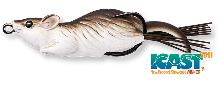 Livetarget Hollow Body esca topwater Mouse 5,7 cm Black White