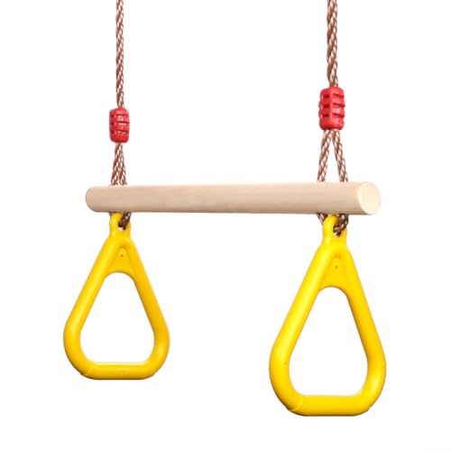 PELLOR Trapezio Legno Giallo Anelli Ginnastica 160 kg