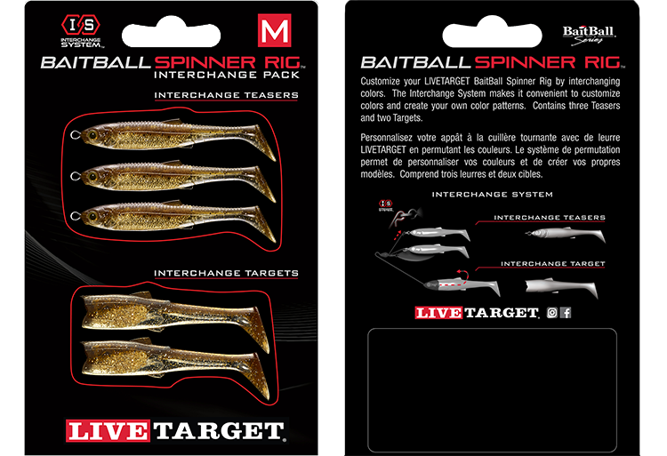 Livetarget BaitBall Spinner Rig Interchange Pack Small 850 Smoke
