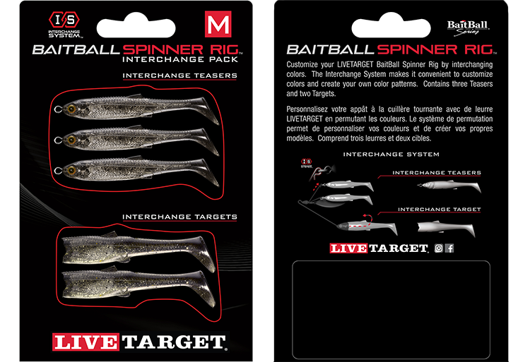 Livetarget BaitBall Spinner Rig Interchange Pack Small 850 Smoke