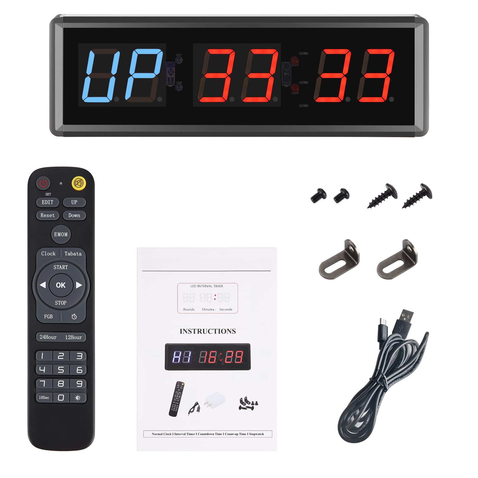 Pellor timer palestra LED 2.3" telecomando intervalli
