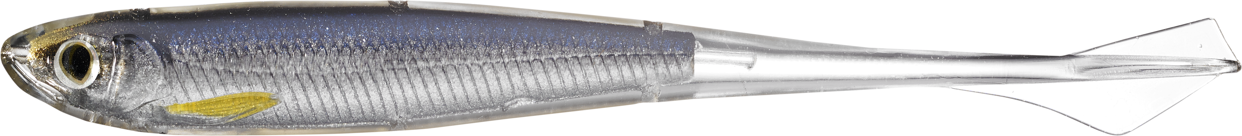 Livetarget Ghost Tail Minnow gomma 3 3/4" 134 Silver Pearl x4