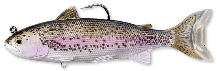 Livetarget Adult Trout swimbait 6 1/2" Olive Red acqua dolce