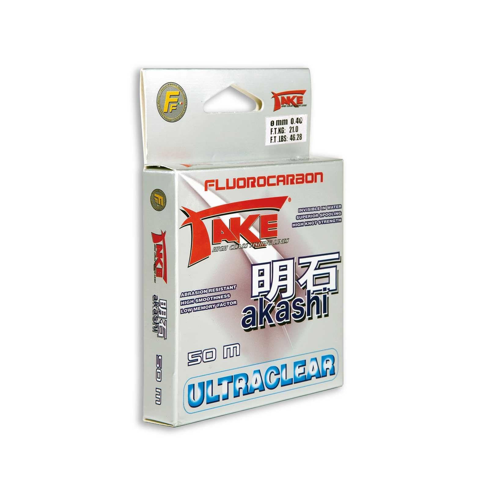 Linea Effe Take Akashi UltraClear Fluorocarbon 50 m 0,18 mm 6 kg