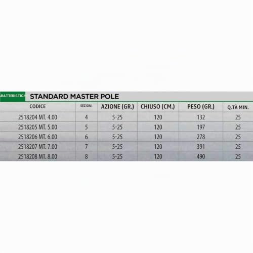 Lineaeffe Standard Master Pole 6 m canna fissa 5-25 g