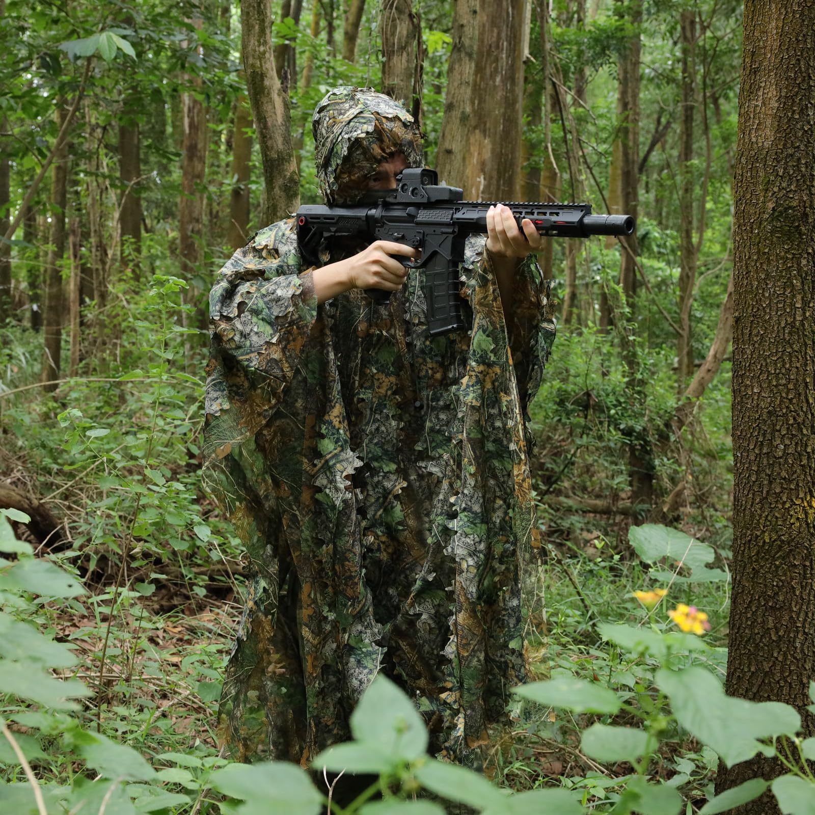 Pellor Hunting Ghillie Suit Tuta Mimetica 3D Foglie