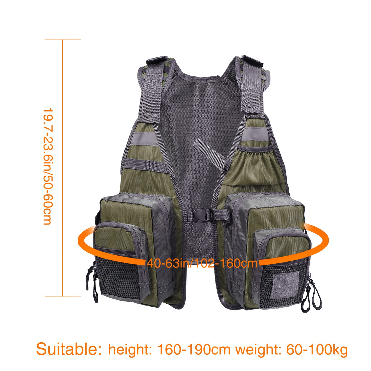 PELLOR Fishing Gilet da Pesca Unisex Leggero Multi Tasche
