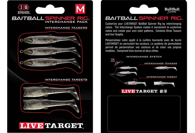 Livetarget BaitBall Spinner Rig Interchange Pack Small 850 Smoke