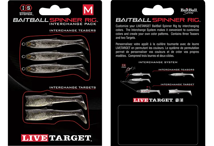 Livetarget BaitBall Spinner Rig Interchange Pack Small 850 Smoke