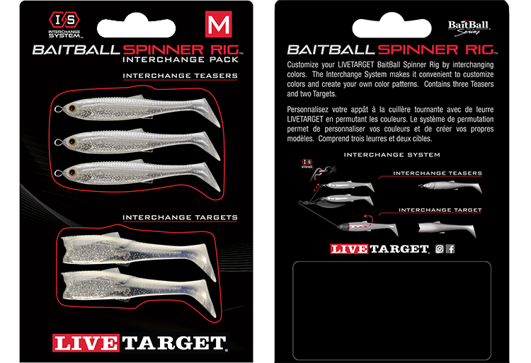 Livetarget BaitBall Spinner Rig Interchange Pack Small 850 Smoke