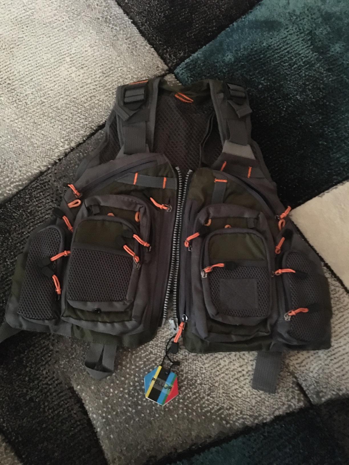 PELLOR Fishing Gilet Pesca Uomo Verde Multi Tasca