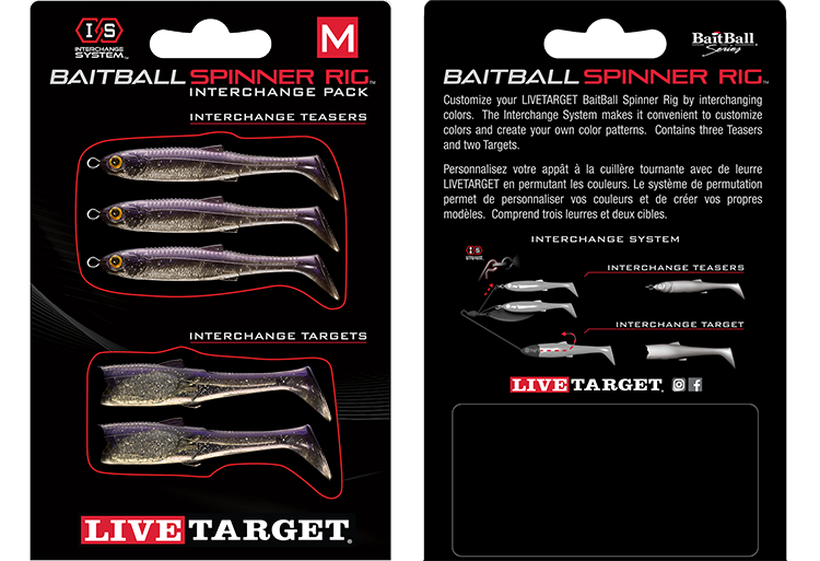 Livetarget BaitBall Spinner Rig Interchange Pack Small 850 Smoke