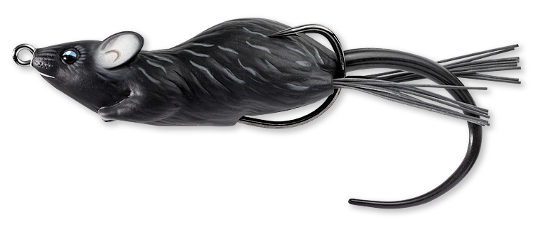 Livetarget Hollow Body esca topwater Mouse 5,7 cm Black White