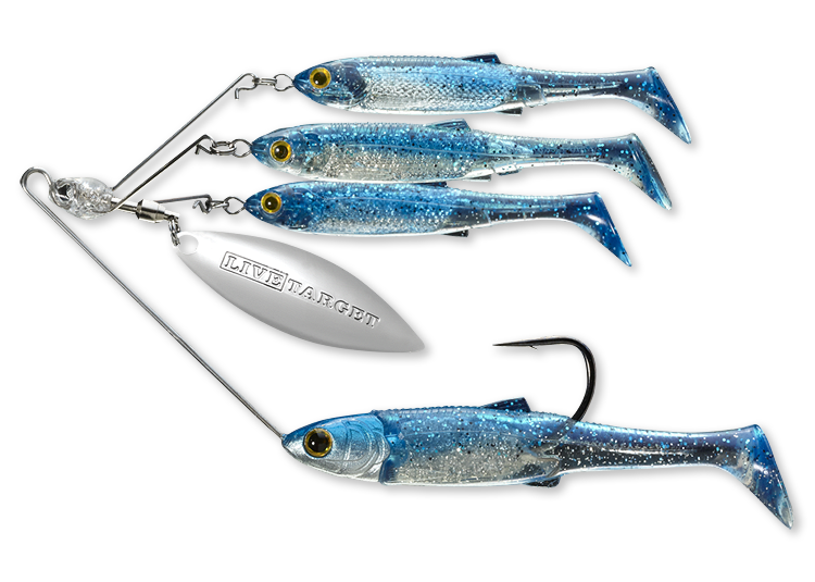 Livetarget BaitBall Spinner Rig spinnerbait Small 1/4 oz 850 Smoke