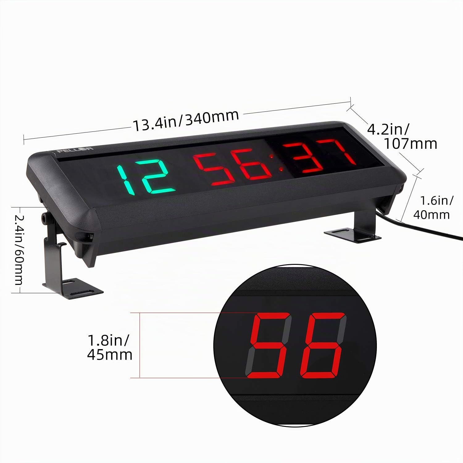 Pellor gym timer orologio palestra LED telecomando