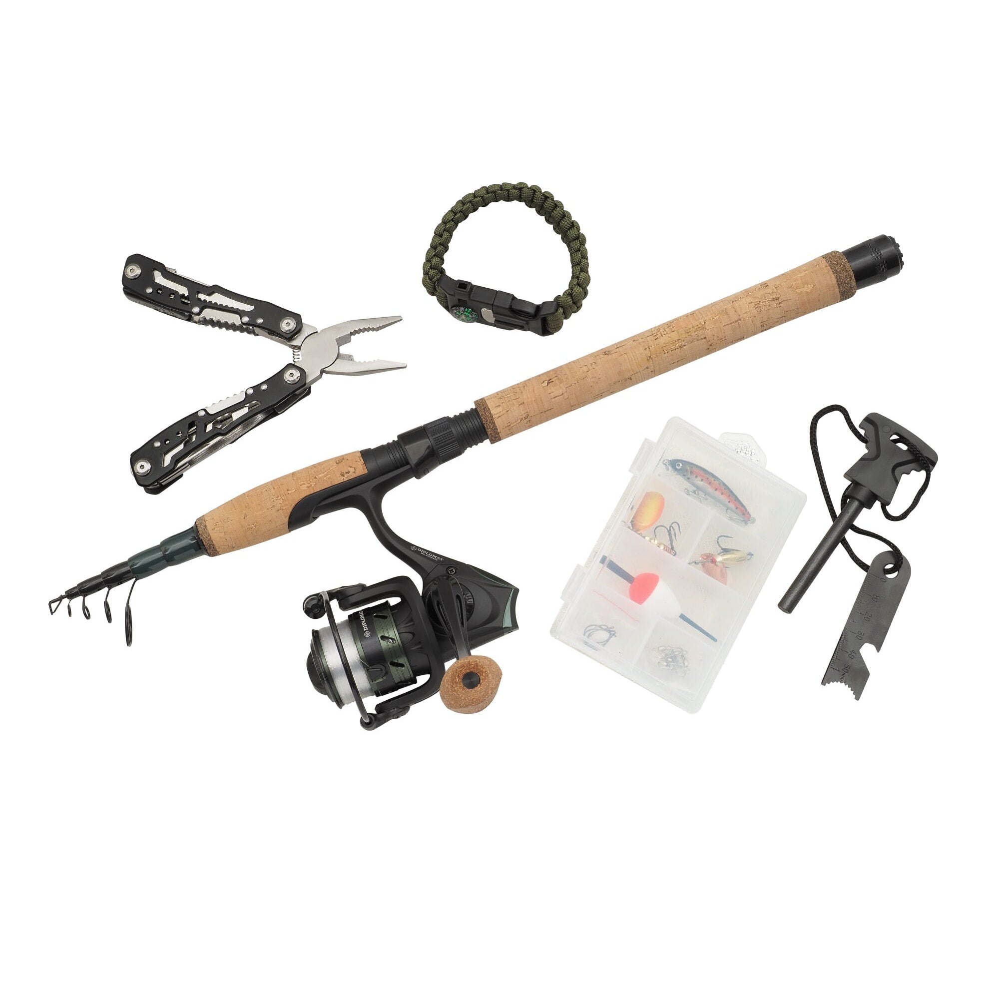 Abu Garcia Diplomat Wilderness kit pesca telescopico survival